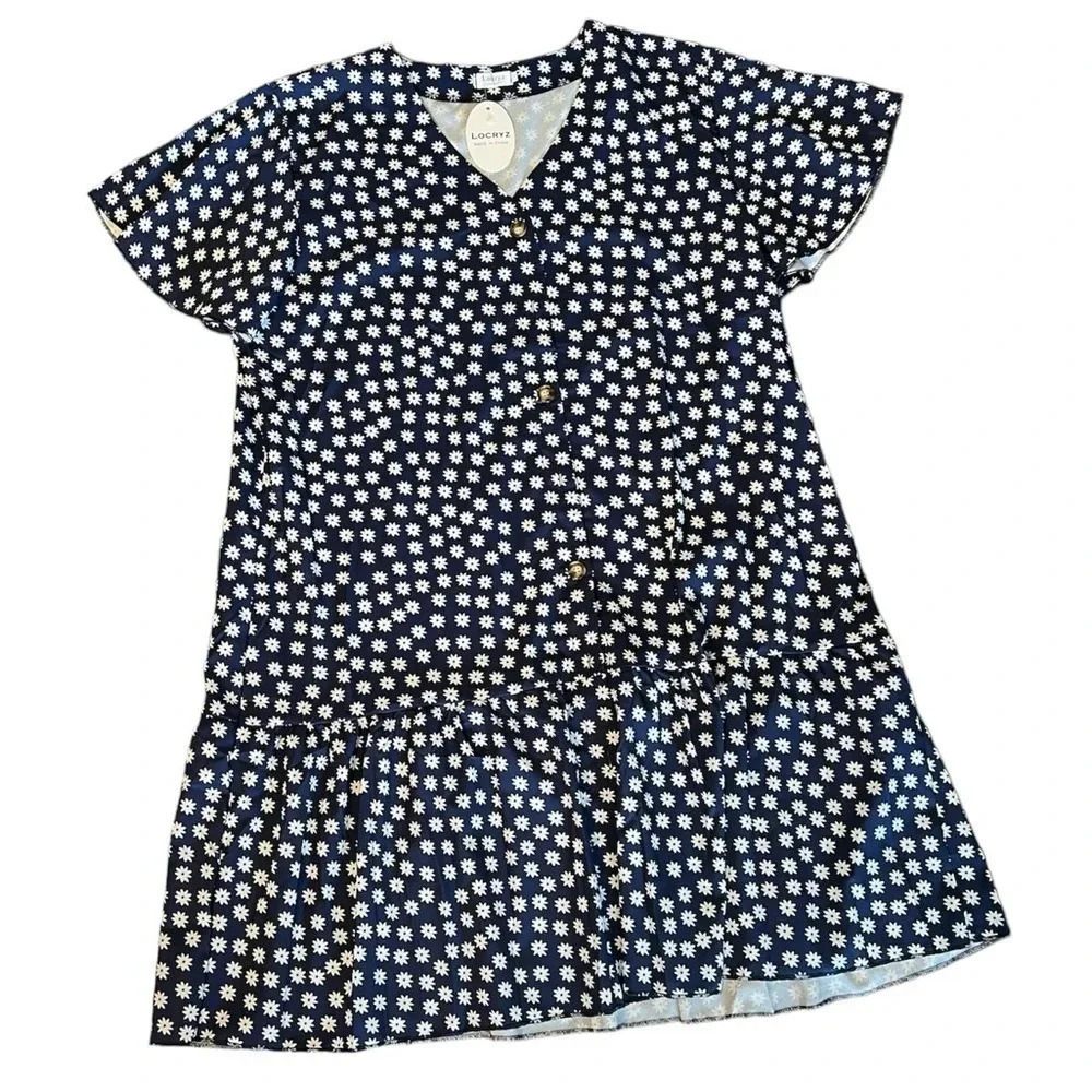 Locryz daisy blue floral mini dress